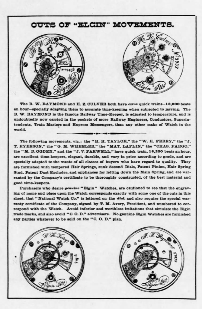 National Watch Company Early Production: Grade Breakdown and Comparison 1867-1870